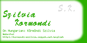 szilvia kormondi business card
